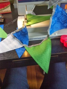 Fabric pennant banner for Mr QQ's party